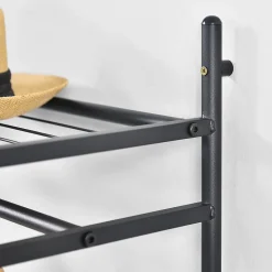 Portant à vêtement Irura 2 Surfaces de Stockage 130 x 60 x 30 cm Noir en.casa