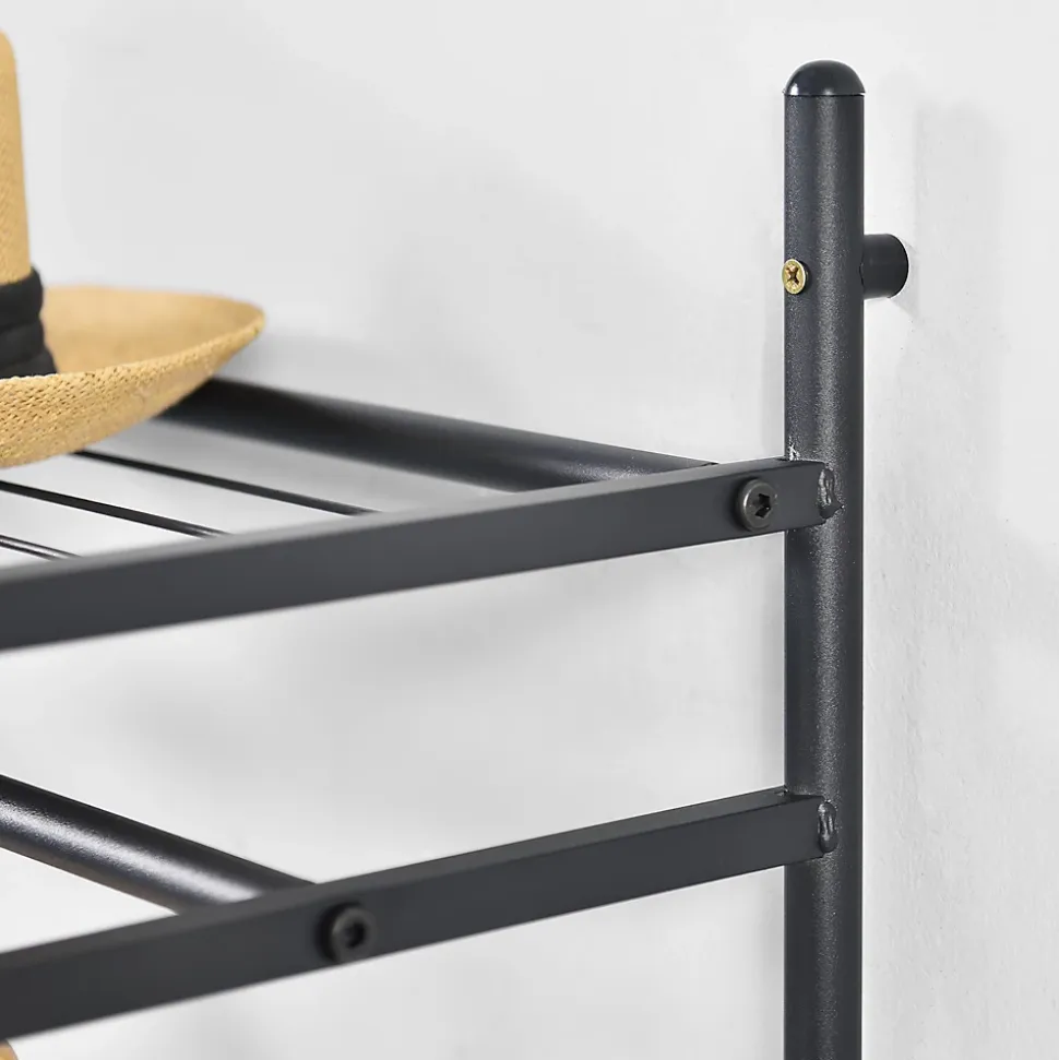 Portant à vêtement Irura 2 Surfaces de Stockage 130 x 60 x 30 cm Noir en.casa
