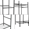 Portant à vêtement Irura 6 Surfaces de Stockage 150 x 150 x 40 cm Noir en.casa