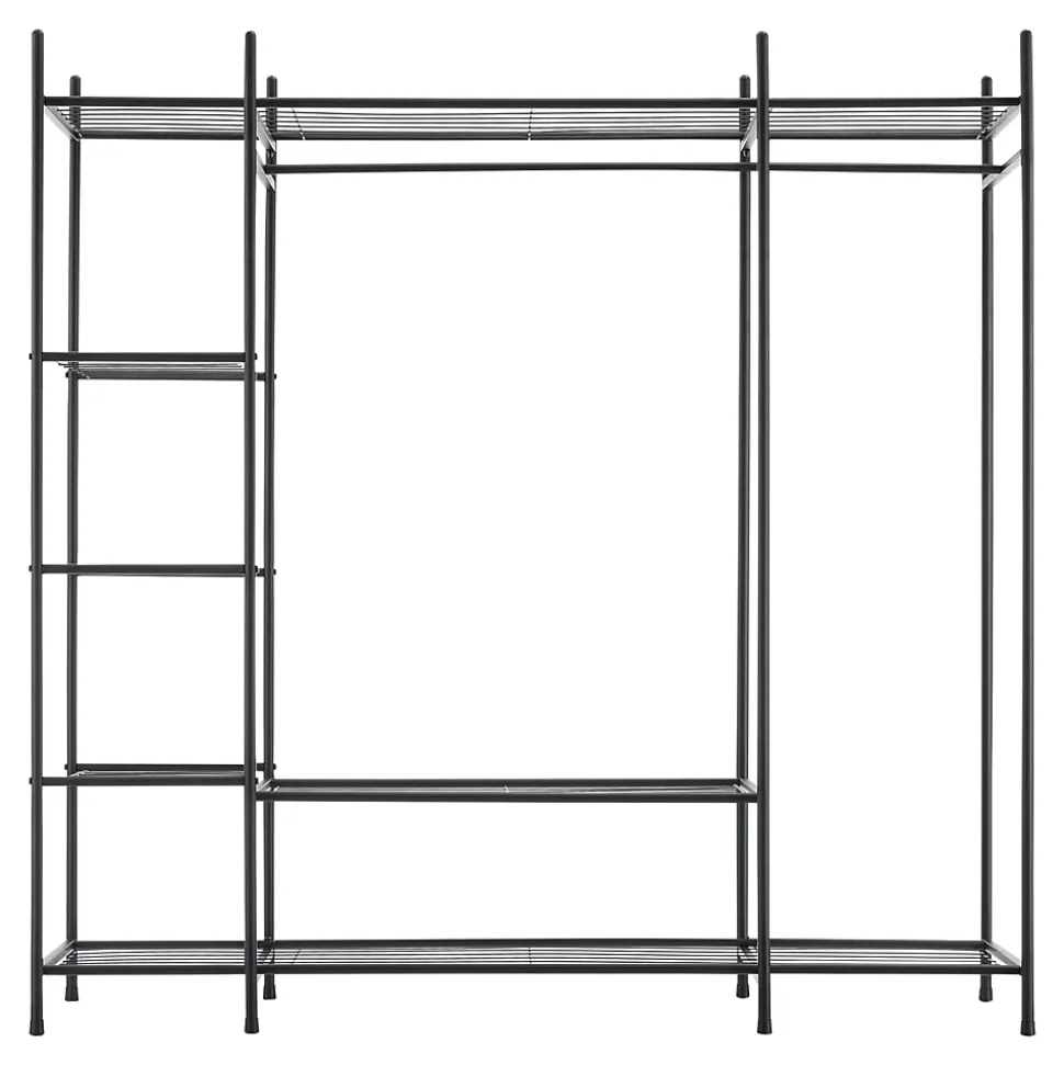 Portant à vêtement Irura 6 Surfaces de Stockage 150 x 150 x 40 cm Noir en.casa