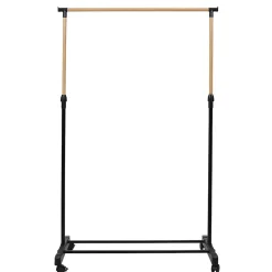 Portant à vêtements à roulettes imitation bois