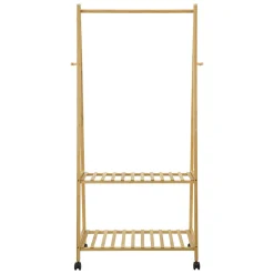 Portant à vêtements à roulettes Ullensvang Bambou 70 x 43 x 152 cm en.casa