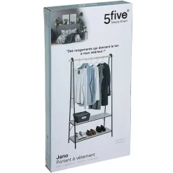 Portant à vêtements avec étagères Noir Jano - 5Five