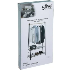 Portant à vêtements avec étagères Noir Jano - 5Five