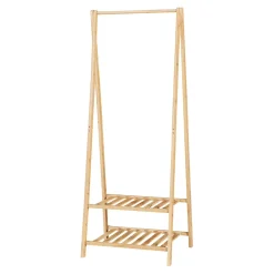 Portant à vêtements Öckerö bambou 150 x 60 x 40 cm naturel en.casa