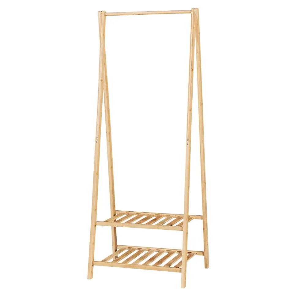 Portant à vêtements Öckerö bambou 150 x 60 x 40 cm naturel en.casa