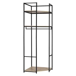 Portant à vêtements d'angle en bois et métal noir 3 étagères et 1 penderie Homesight June l. 70 cm