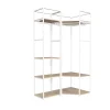 Portant à vêtements d'angle modulable en bois et métal blanc 4 étagères et 2 penderies Homesight June l. 120 cm