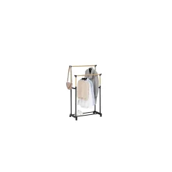 Portant à vêtements double inox et plastique
