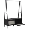 Portant à vêtements effet bois noir 1 étagère et 1 penderie 2 portes Homesight Arka l. 110 cm