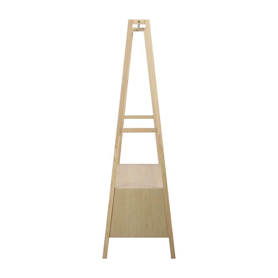 Portant à vêtements effet bois 1 étagère et 1 penderie 2 portes Homesight Arka l. 110 cm