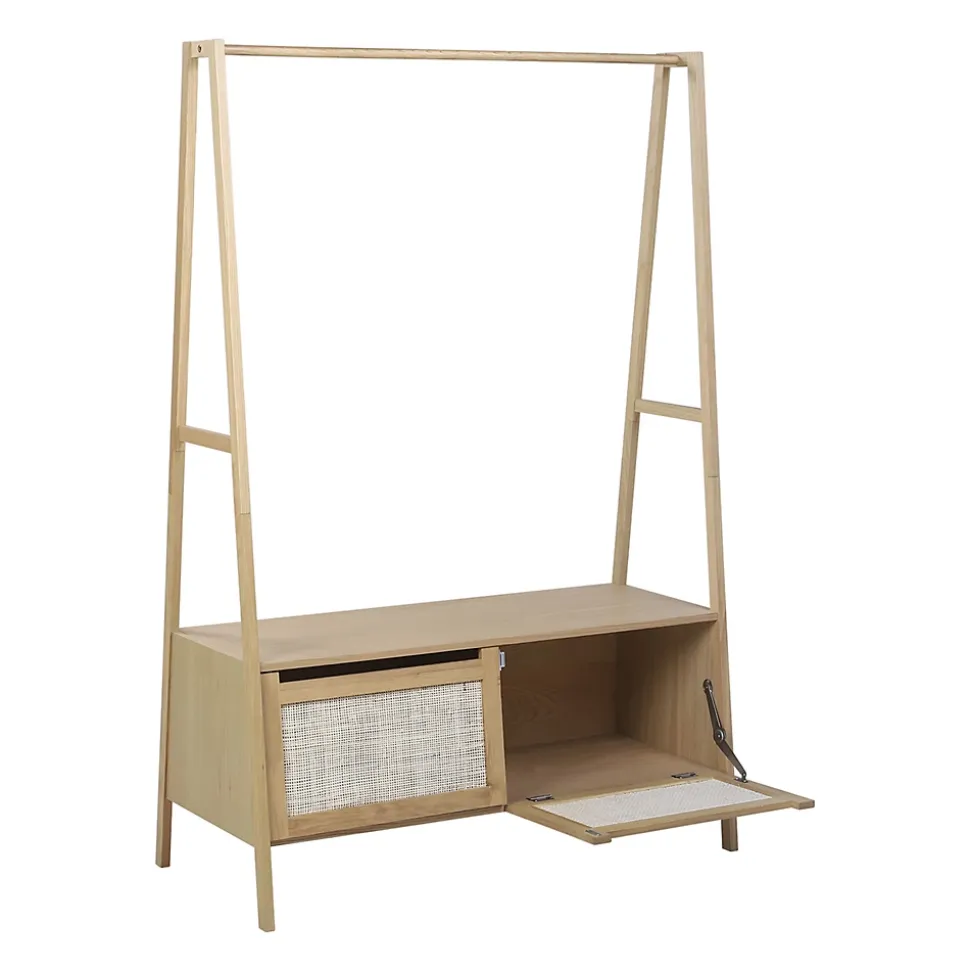 Portant à vêtements effet bois 1 étagère et 1 penderie 2 portes Homesight Arka l. 110 cm