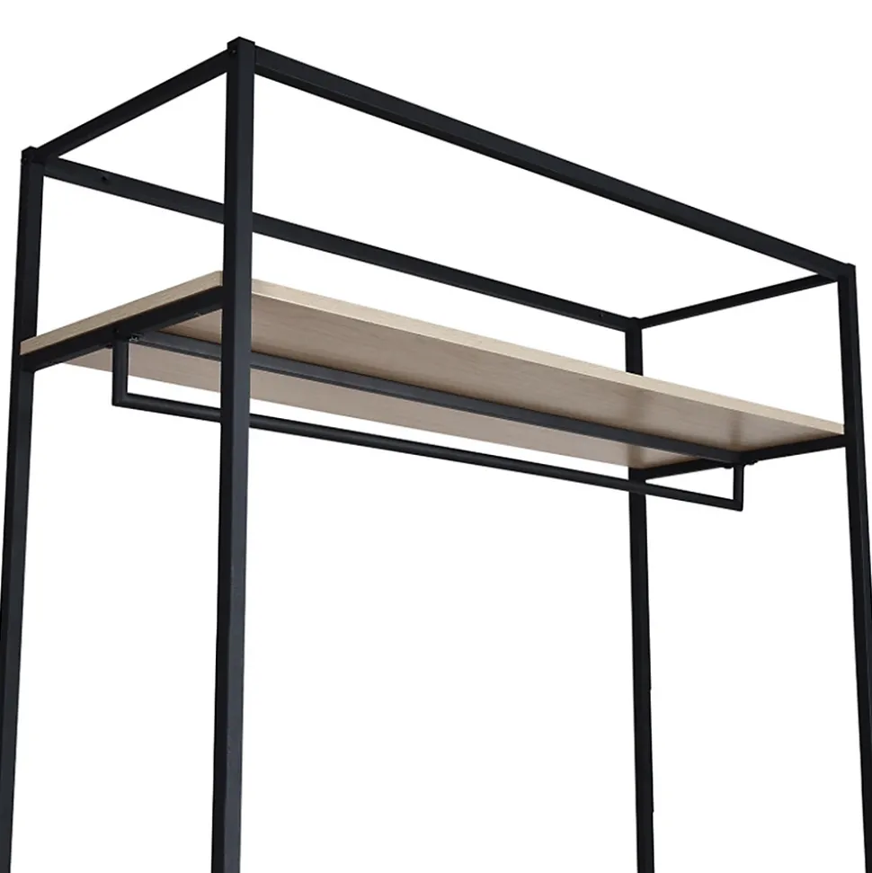 Portant à vêtements en bois et métal noir 4 étagères 1 penderie 1 porte Homesight June l. 160 cm