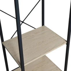 Portant à vêtements en bois et métal noir 4 étagères et 1 penderie Homesight June l. 160 cm