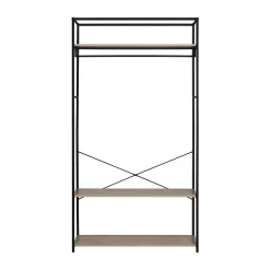 Portant à vêtements en bois et métal noir 3 étagères et 1 penderie Homesight June l. 110 cm