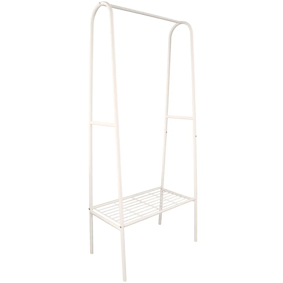 Portant à vêtements en métal beige Bridge 1 étagère et 1 penderie