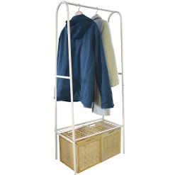 Portant à vêtements en métal beige Bridge 1 étagère et 1 penderie