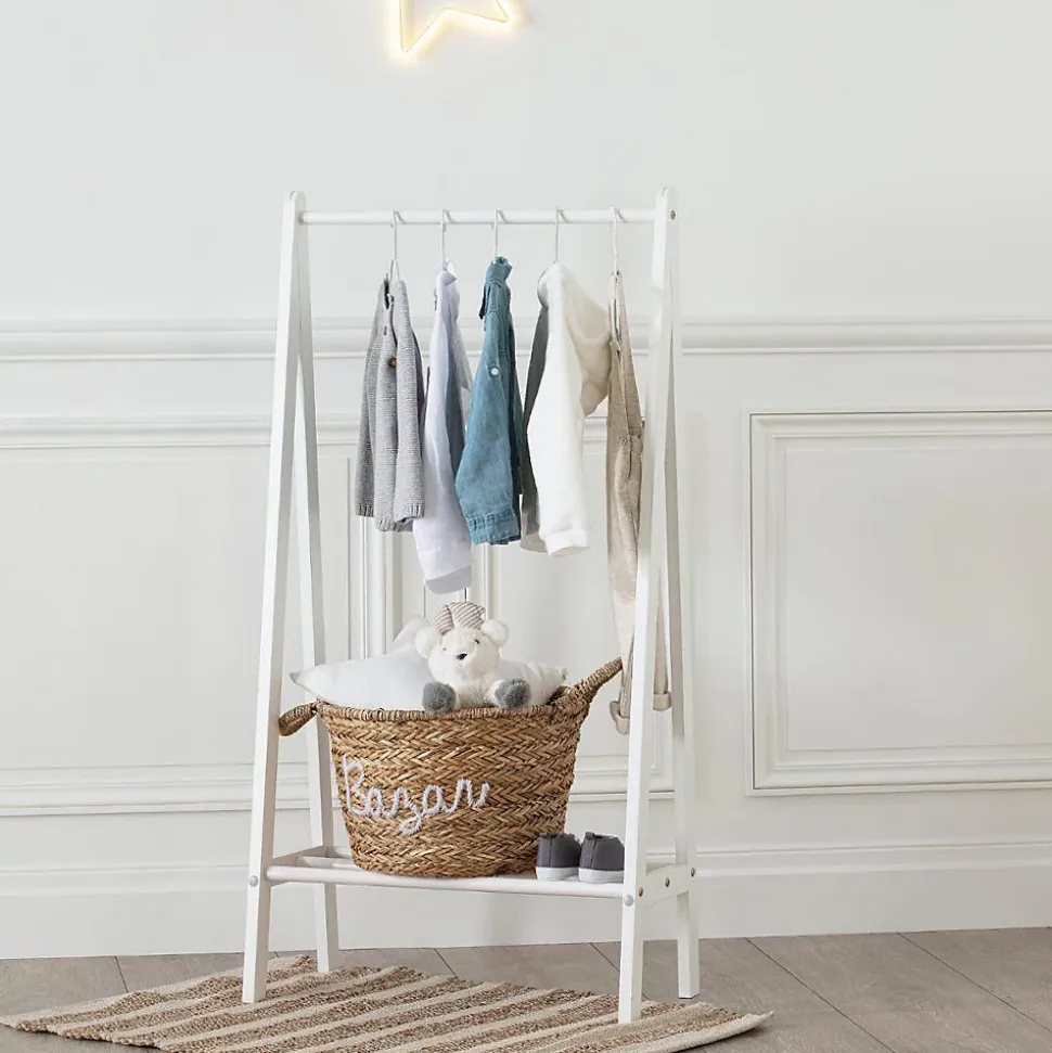 Portant à vêtements enfant - bois - blanc 58x115 cm - Atmosphera