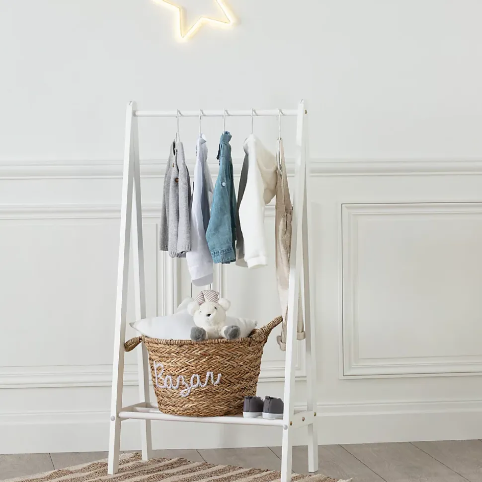 Portant à vêtements enfant - bois - blanc 58x115 cm - Atmosphera