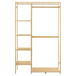 Portant à vêtements Eurajoki en bambou 145 x 90 x 30 cm en.casa