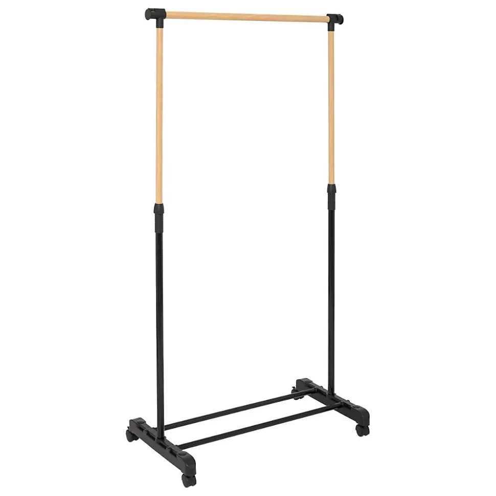 Portant à vêtements extensible effet bois - Noir- 5five