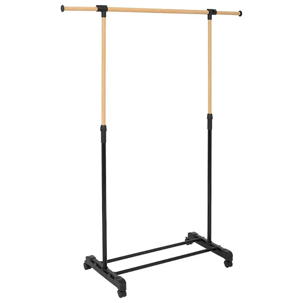Portant à vêtements extensible effet bois - Noir- 5five
