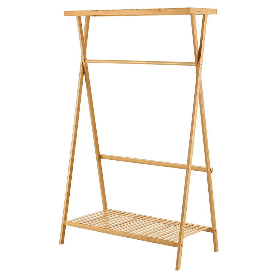 Portant à vêtements Horten bambou 140 x 90 x 45 cm naturel en.casa