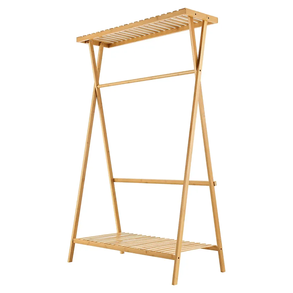 Portant à vêtements Horten bambou 140 x 90 x 45 cm naturel en.casa