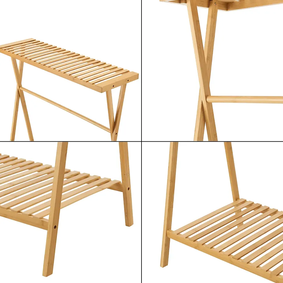 Portant à vêtements Horten bambou 140 x 90 x 45 cm naturel en.casa