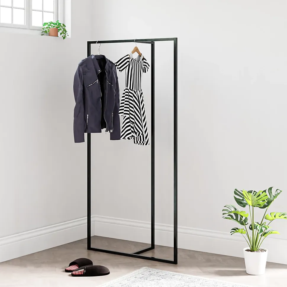 Portant à vêtements Hurdal acier 160 x 80 x 32 cm noir en.casa