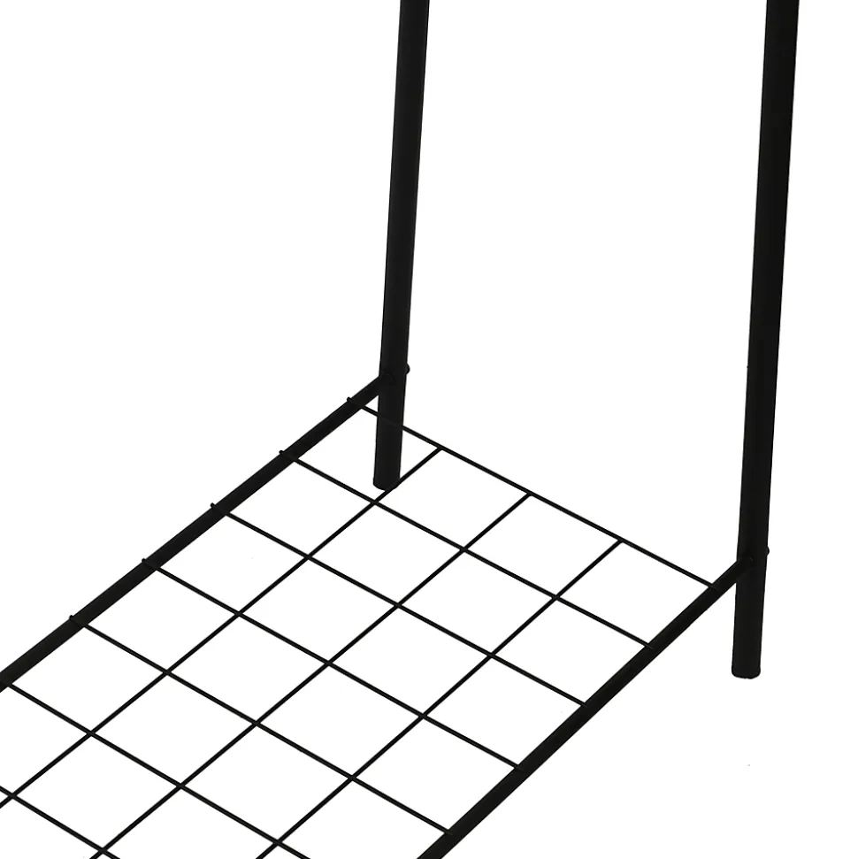 Portant à vêtements Hvorslev avec surface de stockage noir en.casa