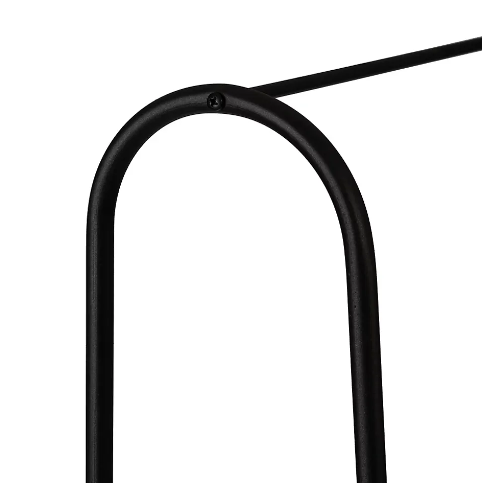 Portant à vêtements Hvorslev avec surface de stockage noir en.casa