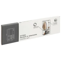 Portant à vêtements Intissa 4 niveaux en métal noir H160cm - Noir- 5five