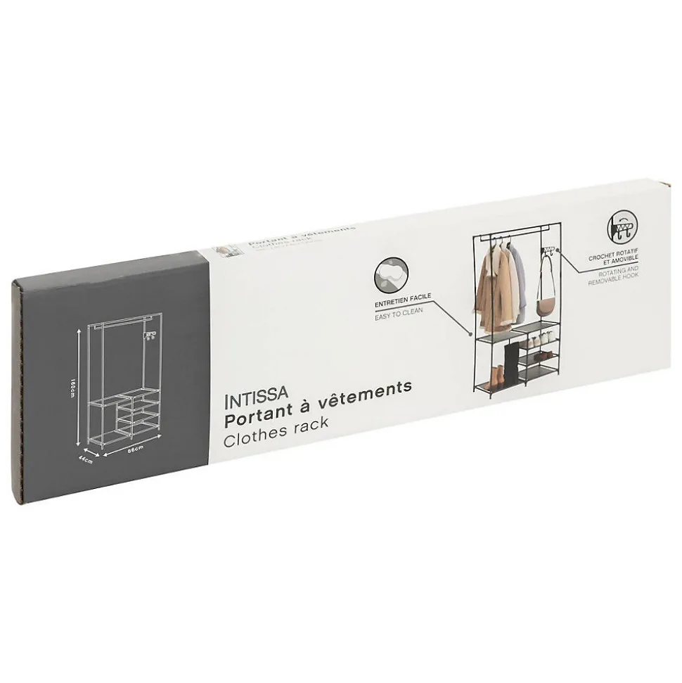 Portant à vêtements Intissa 4 niveaux en métal noir H160cm - Noir- 5five