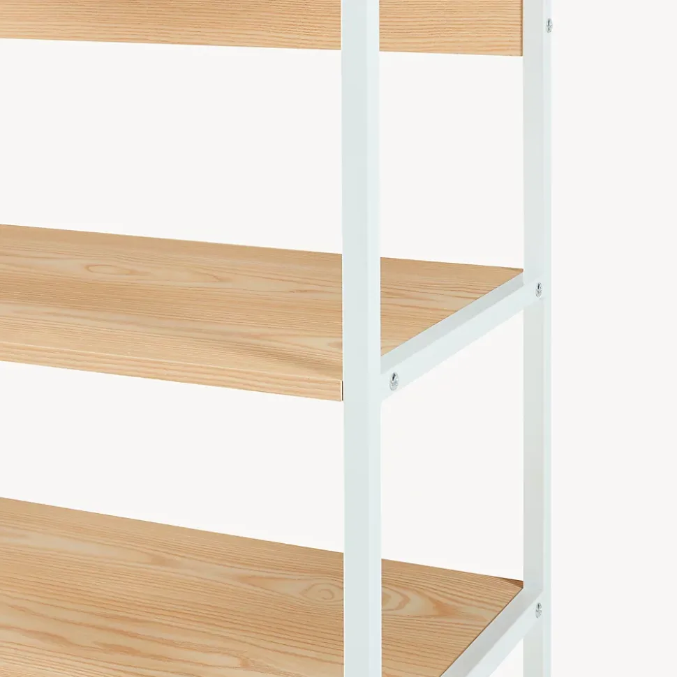 Portant à vêtements Larem avec 4 étagères 180 x 84 x 40 cm blanc effet chêne en.casa