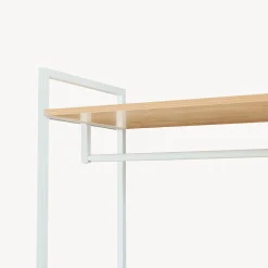 Portant à vêtements Larem avec 4 étagères 180 x 84 x 40 cm blanc effet chêne en.casa