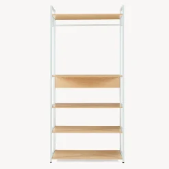 Portant à vêtements Larem avec 4 étagères 180 x 84 x 40 cm blanc effet chêne en.casa