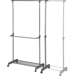 Portant à vêtements MERAN, en métal chromé et gris