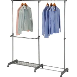 Portant à vêtements MERAN, en métal chromé et gris