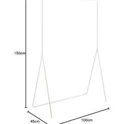 Portant à vêtements minimaliste en métal blanc 100 x 45 x 150 cm
