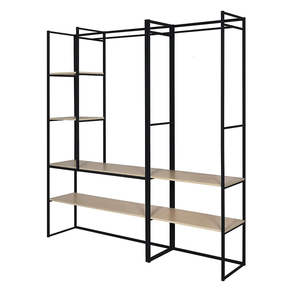 Portant à vêtements modulable en bois et métal noir 2 penderies Homesight Pharell l. 190 cm