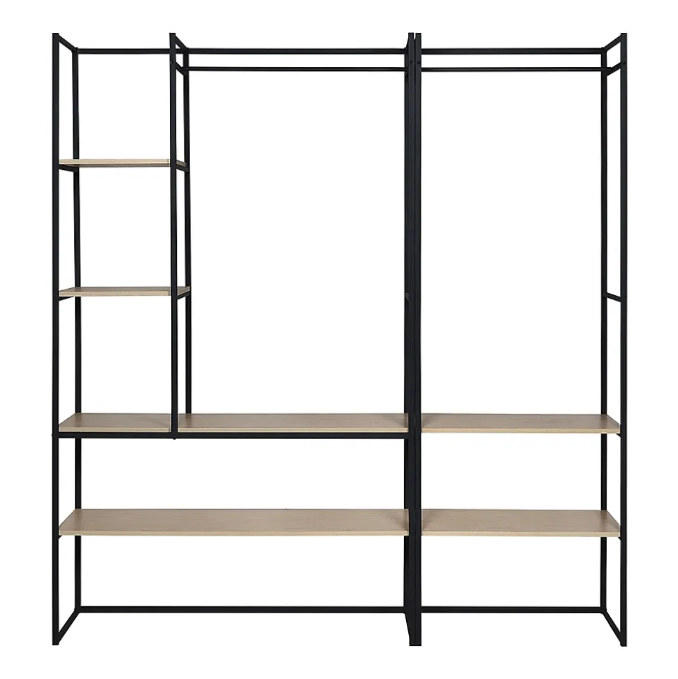 Portant à vêtements modulable en bois et métal noir 2 penderies Homesight Pharell l. 190 cm