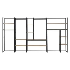Portant à vêtements modulable en bois et métal noir Homesight Pharell l. 190 cm