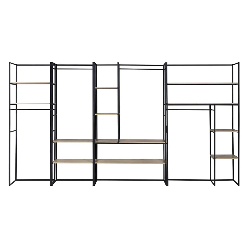 Portant à vêtements modulable en bois et métal noir Homesight Pharell l. 190 cm