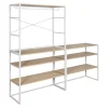 Portant à vêtements modulable sous combles en bois et métal blanc 4 étagères 1 penderie Homesight Kadra l. 300 cm