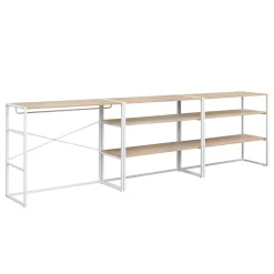 Portant à vêtements modulable sous combles en bois et métal blanc 4 étagères 1 penderie Homesight Kadra l. 300 cm