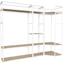 Portant à vêtements modulable en bois et métal blanc Homesight June l. 230 cm
