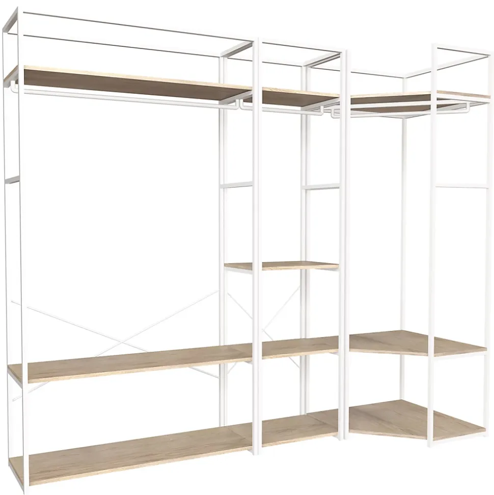 Portant à vêtements modulable en bois et métal blanc Homesight June l. 230 cm