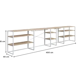 Portant à vêtements modulable sous combles en bois et métal noir 4 étagères et 2 penderies Homesight Kadra l. 400 cm