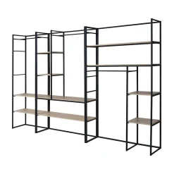 Portant à vêtements modulable en bois et métal noir Homesight Pharell l. 310 cm